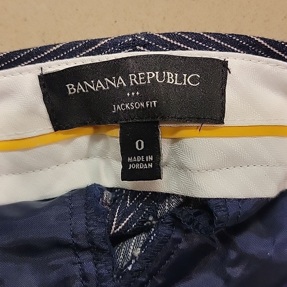 Banana Republic Jackson Fit Bold Blue Striped Ankle Pants - Picture 10 of 16